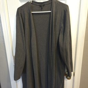 Talbots Charcoal Open Front Cardigan